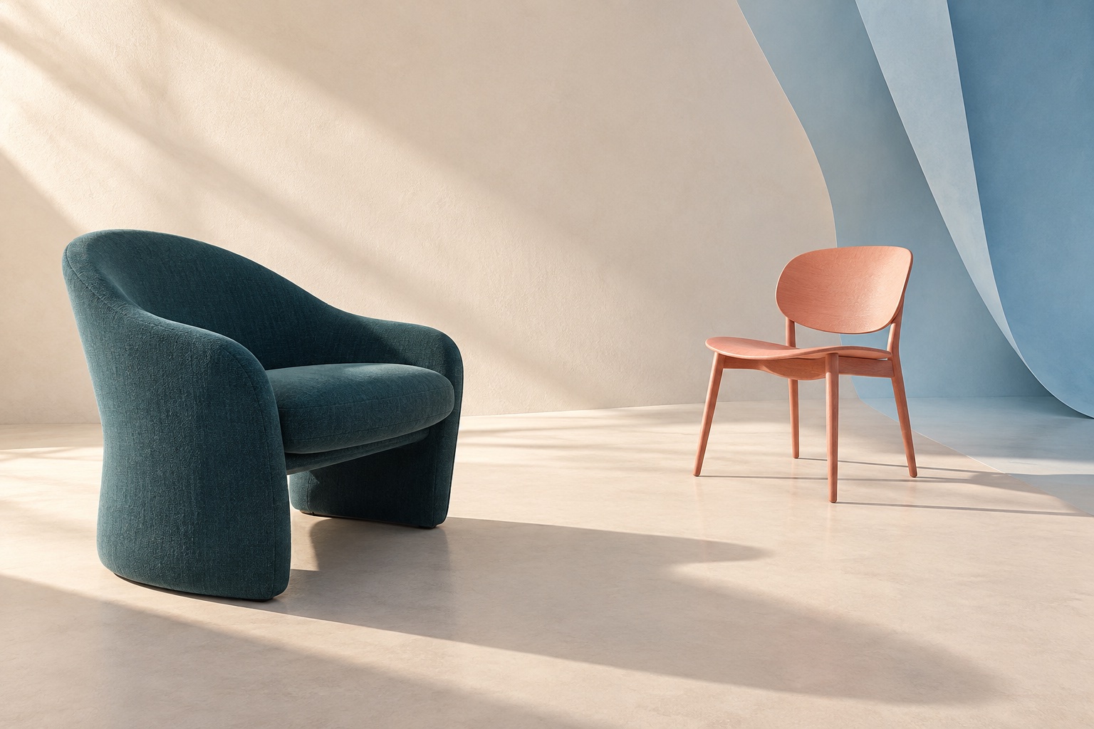 Illustration: Two chairs turned toward a space for conversation