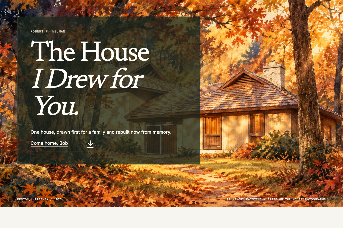 The actual opening cover of The House I Drew for You