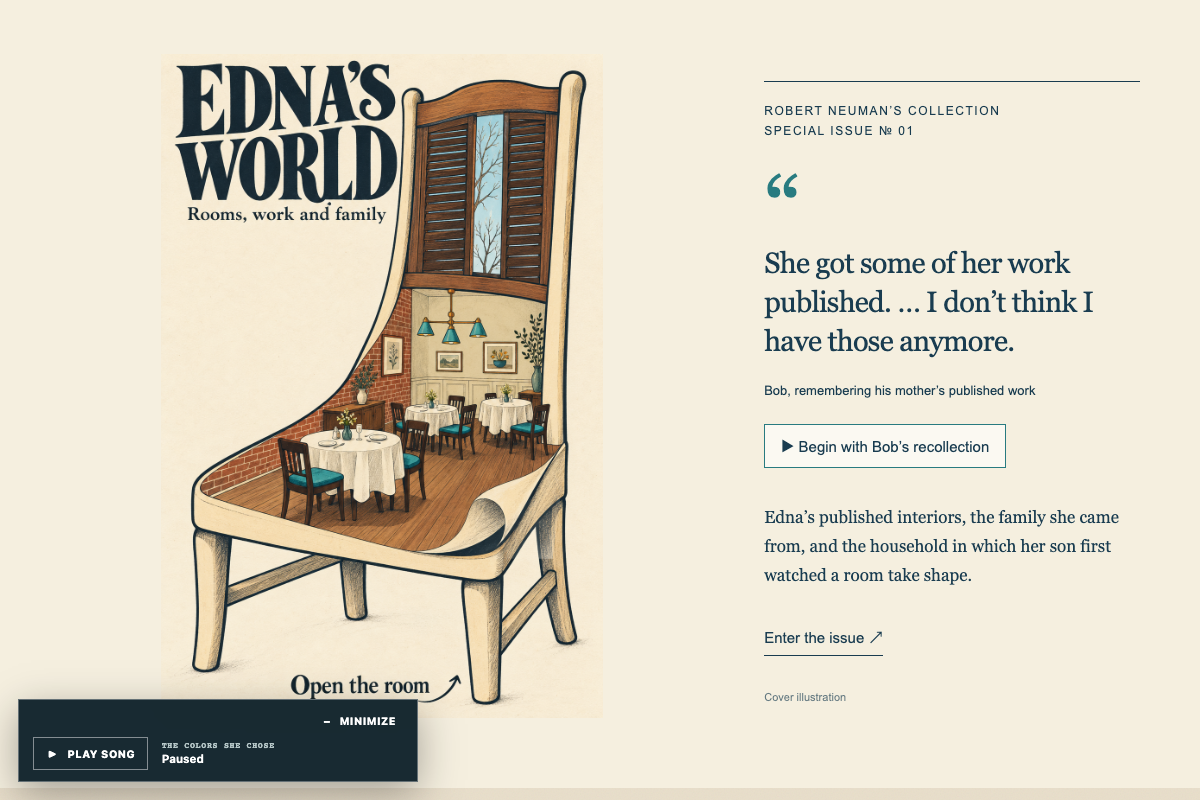 The actual opening cover of Edna’s World